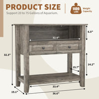 Meuble pour aquarium Garvee 20-29 gallons avec station de charge, tiroirs magnétiques, pour salon, 80 x 40 x 78 cm, en bois, protection anti-basculement