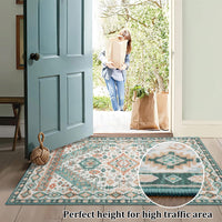 Tapis Garvee grand format, lavable en machine, vert grange, pour salon, à poils courts, antidérapant, 160 x 230 cm