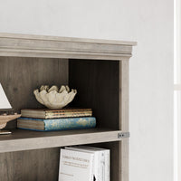 Garvee bibliothèque étroite 116 × 46 × 23 cm, 5 niveaux en MDF et bois, finition grise