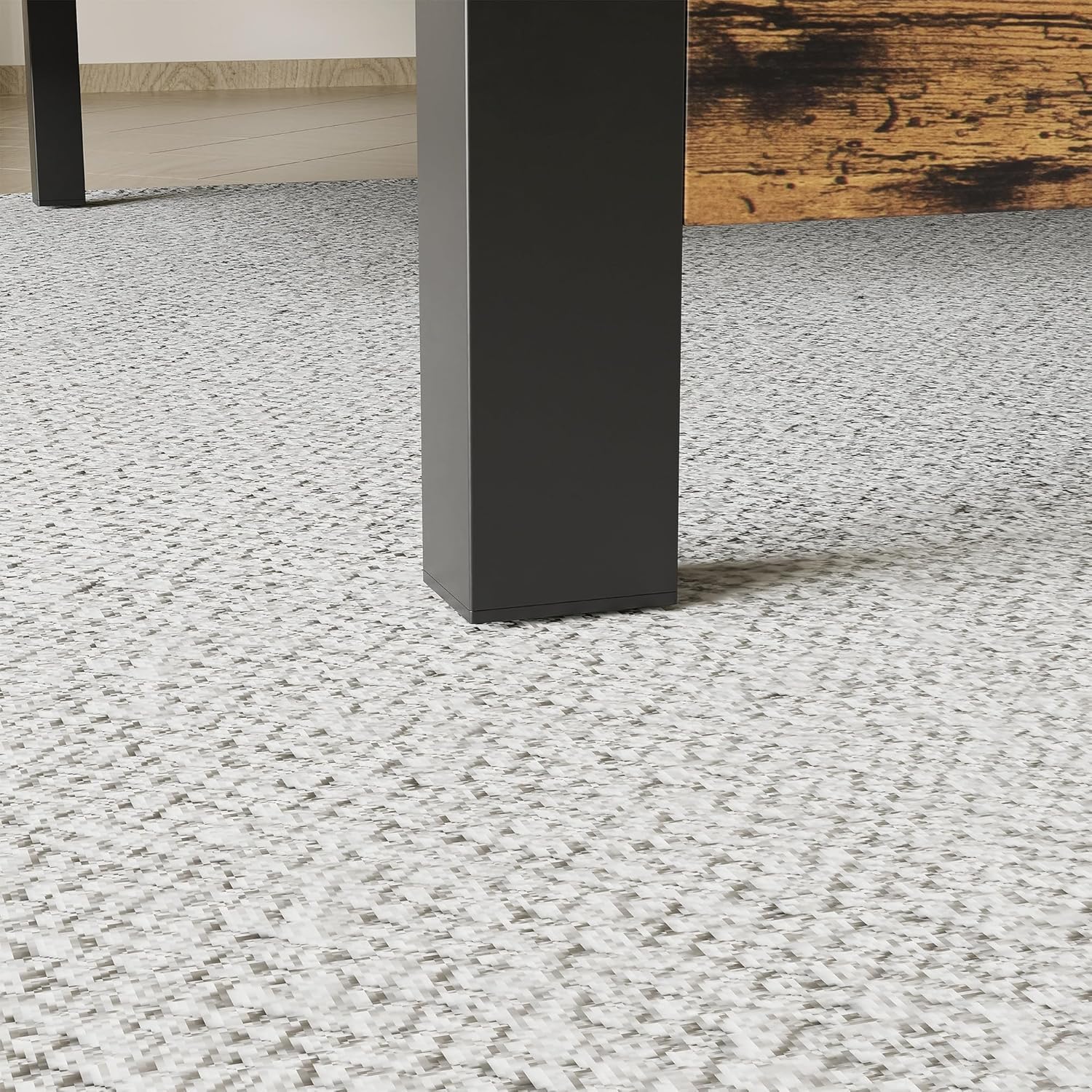 Garvee Cadre de lit Queen avec tête de lit en bois, silencieux, pieds en métal, lit plateforme avec rangement, marron rustique, chambre à coucher