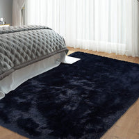 Tapis Garvee bleu marine extra large 2,74 m x 3,66 m, en polyester haute densité moelleux et antidérapant, pour salon ou chambre d'enfant