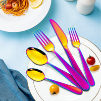 Garvee Ensemble de couverts modernes 30 pièces pour 6 personnes, en acier inoxydable, compatible lave-vaisselle, antirouille, ergonomique, argenté, idéal pour la maison, le restaurant et l'hôtel.