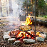 Garvee Barbecue de camping rotatif 360°, hauteur réglable, acier robuste, pliable et portable, gril extérieur noir pour jardin, pique-nique et camping - noir