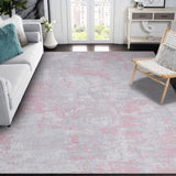 Garvee Tapis Moderne Lavable Court Poils, Design Abstrait Antidérapant, Résistant Facile d'Entretien, Gris Beige Vert, Salon Cuisine Chambre