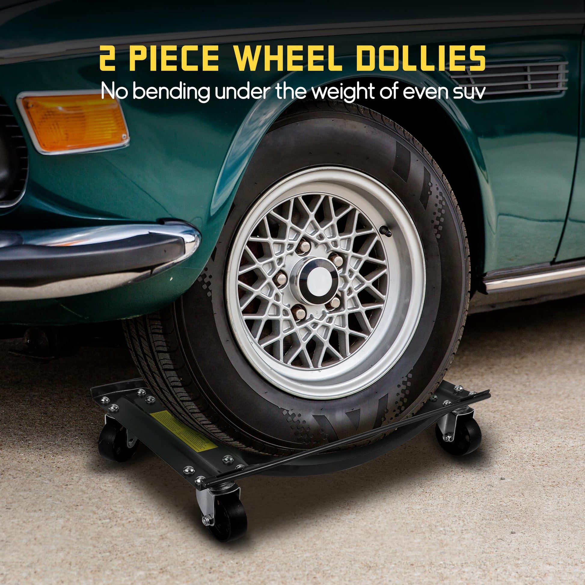 Ensemble de 2 chariots à roulettes Garvee pour voiture – Roues en acier de 8,9 cm, capacité de charge de 2268 kg, stables