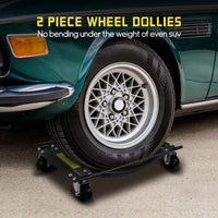 Ensemble de 2 chariots à roulettes Garvee pour voiture – Roues en acier de 8,9 cm, capacité de charge de 2268 kg, stables