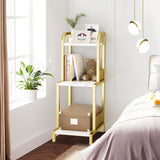 Garvee étagère à 3 niveaux small, étagère échelle dorée, structure métallique robuste, blanc marbré, salon, bureau, chambre