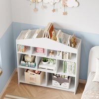 Étagère de rangement pour jouets Garvee, 9 compartiments, bibliothèque pour enfants, bois blanc, 103,5 cm, robuste, polyvalente, pour salle de jeux