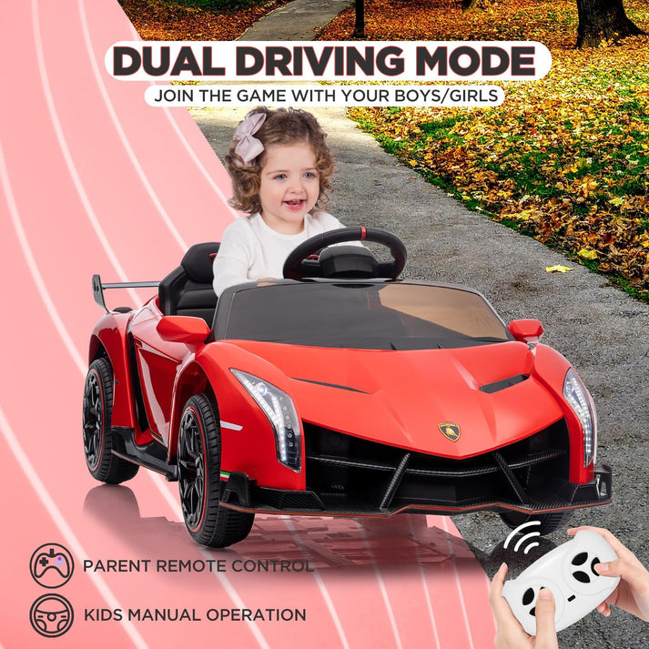 Voiture électrique enfant Lamborghini sous licence officielle portes ciseaux phares LED