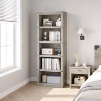 Garvee bibliothèque haute 62 × 32 × 171 cm, 5 niveaux ouverts en MDF, finition grise