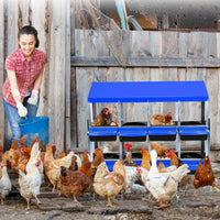 Nichoir à poules Garvee 8 trous avec pieds 107×52×95 cm – Bleu, hygiénique et ergonomique pour écuyers professionnels