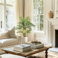 Palmier artificiel doré Garvee 120 cm, plante tropicale réaliste, feuilles ajustables, matériaux PVC et PE, base stable, décoration intérieure et extérieure