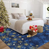 Tapis de salon Garvee, grand format, décoration de Noël, 200 x 290 cm, bleu, doux, à poils courts, antidérapant
