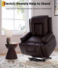Fauteuil releveur électrique Garvee avec fonction chauffante et massante pour seniors, 98 x 95 x 103 cm, revêtement en cuir PU noir
