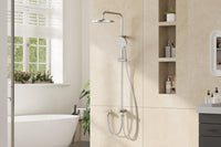 Colonne de douche GARVEE Rain Shower sans accessoires chromés – Colonne de douche ronde en acier inoxydable 25 cm