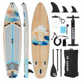 Garvee Paddle Gonflable Léger 335 cm en PVC, Tapis EVA Antidérapant, Design Large et Stable, Charge Max. 204 kg, pour Lac et Mer