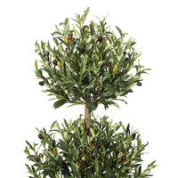 Garvee Lot de 2 oliviers artificiels topiaires 152 cm à triple boule, avec mousse et pot intérieur, décoration pour maison, bureau, porche et entrée