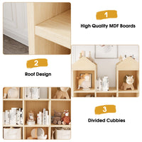 Étagère enfant Garvee 8 compartiments, forme château, grand espace de rangement, protection anti-basculement, bois, 3 niveaux, chambre d'enfant et salle de jeux, blanche