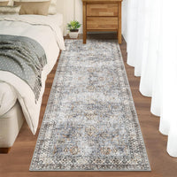Tapis Garvee Pearl Fleece, 100 % polyester, pliable et lavable, pour salon et cuisine, 60 x 230 cm, bleu