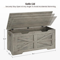 Garvee Banc Coffre de Rangement en Bois avec Charnière de Sécurité, Charge 159 kg, MDF 15 mm, pour Entrée et Salon