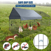 Poulailler métallique Garvee grand format – 218 × 101 × 101 cm, antirouille, housse imperméable et fermeture de porte sécurisée pour le jardin et la ferme