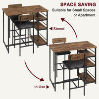 Garvee Table de bar avec 2 tabourets rembourrés, ensemble 3 pièces. Pour cuisine, petits espaces, style vintage.
