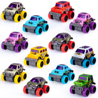 Garvee - Lot de 12 œufs de Pâques avec camions monstres à rétrofriction, motifs graffiti colorés, 7,9 cm x 5,3 cm, multicolores, idéal pour la chasse aux œufs de Pâques et les fêtes d'enfants.