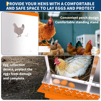 Garvee Nichoir à 6 compartiments, en acier galvanisé avec plateau de récupération des œufs, 81 × 43 × 67,6 cm, pour poules, canards, oies et lapins, jardin et ferme (avec support)