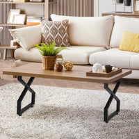 Pieds de table en métal Garvee 28 po x 17,7 po, robustes, style industriel rustique, en fer forgé, réglables, noirs