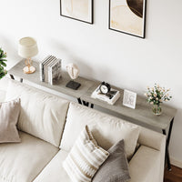 Console étroite Garvee, 2 niveaux, style industriel, bois MDF et métal, pour salon et entrée, 85 cm (L) x 30 cm (l) x 81 cm (H), noire