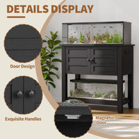 Meuble pour aquarium Garvee 20-29 gallons avec station de charge, portes magnétiques, pour salon, 80 x 40 x 78 cm, bois