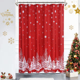 Garvee Rideau de douche motif Noël, 183 × 183 cm, imperméable, rouge - Rouge