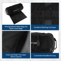 Sac de sable d'entraînement Garvee, vide, poids ajustable de 57 à 91 kg (125 à 200 lbs), pour musculation à domicile, tissu Oxford 600D noir.
