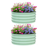 Garvee lot de 2 bacs potagers surélevés 61 × 61 × 30 cm, acier galvanisé vert, pour extérieur - Vert