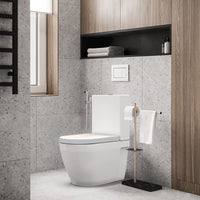 Abattant de toilettes Garvee avec fermeture amortie, blanc - Abattant antibactérien à démontage rapide pour toilettes en forme de D, capacité de charge jusqu'à 150 kg