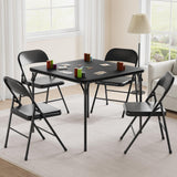 Garvee ensemble table à manger pliable 5 pièces pour 4 personnes, table carrée similicuir PU, chaises métal, cuisine petit espace, noir