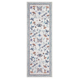 Garvee Tapis floral moderne antidérapant pour chambre, salon, cuisine, bureau, poils courts, lavable en machine, rétro multicolore - Beige