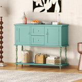 Garvee console vintage 107 cm avec 2 tiroirs, 2 portes et étagère, bois robuste, verte, pour entrée et salon - Vert