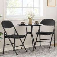 Garvee Lot de 4 chaises pliantes, cadre en métal, charge max. 159 kg, chaises portables pour salle à manger, salon, bureau et camping