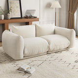 Garvee Canapé modulaire chenille 2 places beige pour appartement et bureau compact confortable - Canapé 2 places blanc