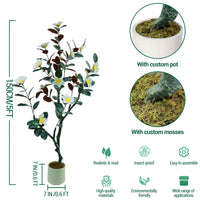 Magnolia artificiel Garvee de 1,5 m, floraison réaliste, entretien facile, pour la maison et le bureau, vert