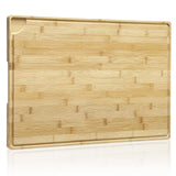Garvee Planche à découper en bambou 61 x 41 cm avec rainure juteuse pour la cuisine et la préparation des aliments, robuste, polyvalente, couleur bois