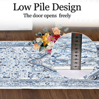 Tapis tribal Garvee bleu 200x290cm lavable, antidérapant, doux, imprimé pour l'intérieur, bureau ou chambre