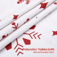 Ensemble de nappes de Noël Garvee avec dentelle, imperméable, sans ourlet, motif flocons de neige, blanc, 54 x 70 pouces et 13 x 70 pouces, décoration de table pour la cuisine et les fêtes