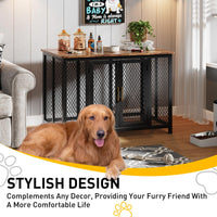 Garvee Cage pour chien 122 cm style meuble avec porte supérieure, structure robuste en bois et métal, design intérieur élégant, indestructible, adaptée aux chiens petits, moyens et grands.