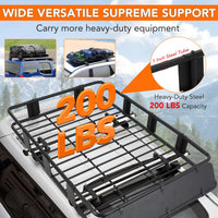Garvee Panier de toit universel 163x99x15cm, charge 91kg, acier Q235 avec sac étanche, filet, sangles et antivol pour SUV et pick-up, noir