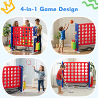 Jeu géant Garvee Match-Four, jeu de jardin géant d'extérieur, hauteur réglable de 91 à 122 cm, coloré