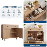 Buffet/meuble de rangement en bois Garvee, spacieux et résistant, design élégant, marron classique