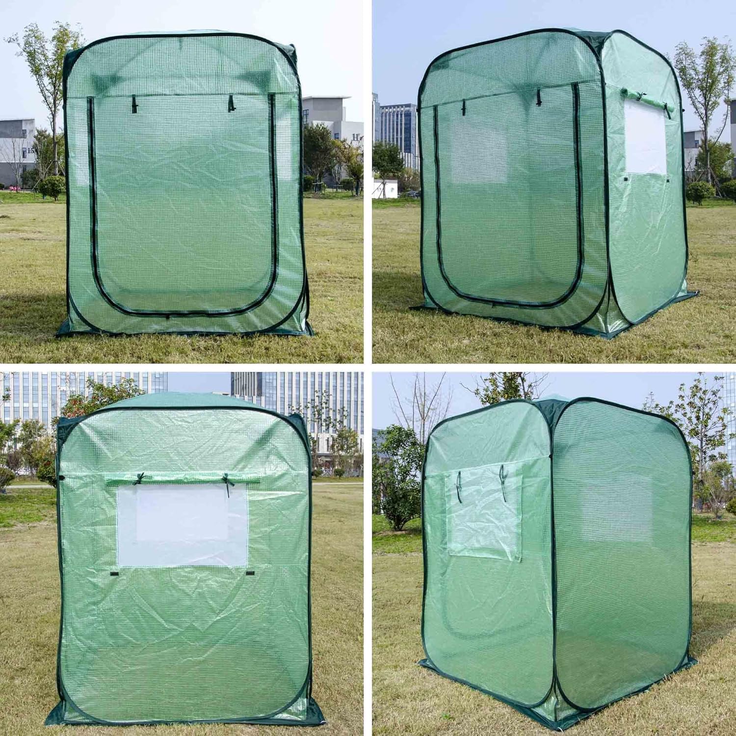 Serre pliante Garvee avec bâche renforcée en PE pour jardin et intérieur, 121 x 121 x 160 cm, transparente
