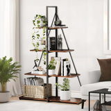 Étagère échelle à 4 niveaux Garvee, motif voilier, bois robuste, imperméable, pour salon et bureau, blanche, gain de place
